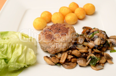 Burger with mushrooms