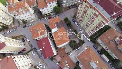 Aerial perspective of apartment buildings