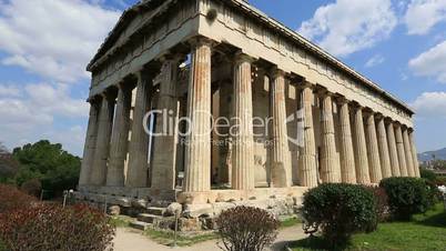Time Lapse Temple of Hephaestus, tracking shot