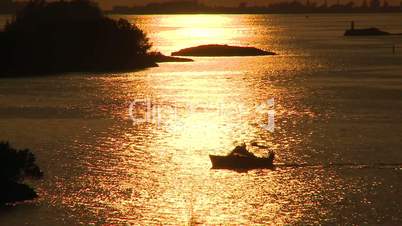 Bermuda Boot im Sonnenuntergang