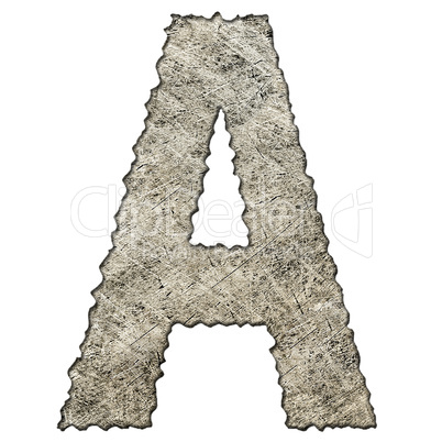 old scratched metal letter t