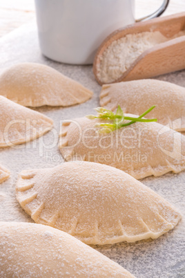 pierogi with wild garlic filling