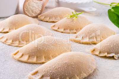 pierogi with wild garlic filling