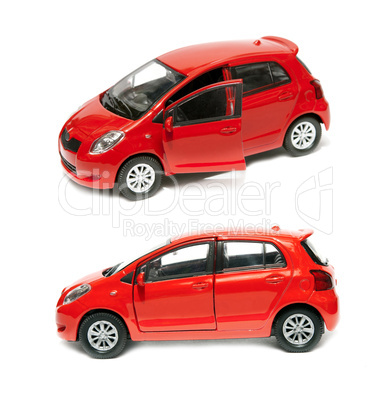 two metal models cars