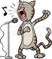 singing cat cartoon illustration