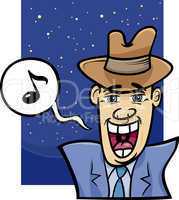 singing man cartoon illustration