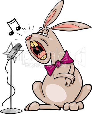 singing rabbit cartoon illustration