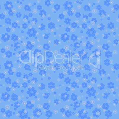 blue vector seamless with flowers