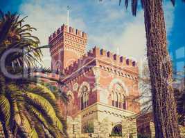 Retro look Albertis Castle in Genoa Italy