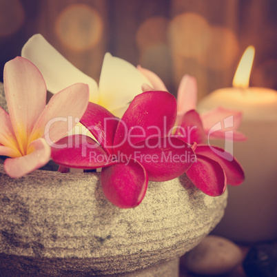 spa still life setting with aromatic candles