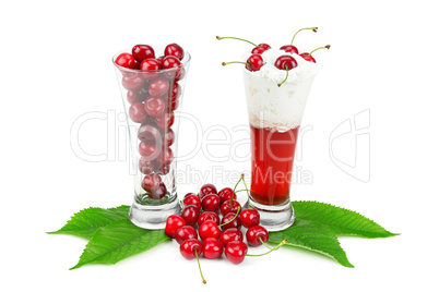 composition of berries and black cherry juice for whipped cream