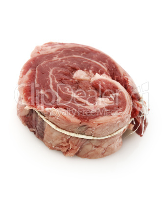 piece of red raw meat steak