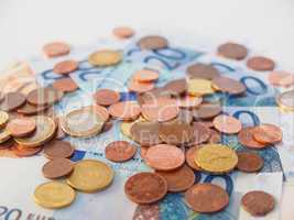 Euros coins and notes