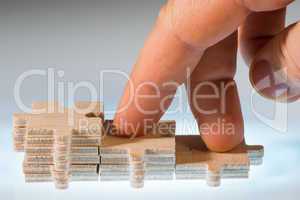 Steps made ??of wooden puzzle partes