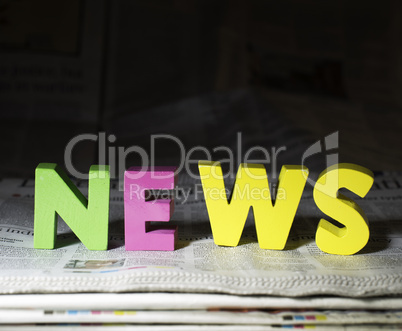 Word news on newspaper