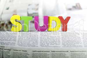 Word study on newspaper page