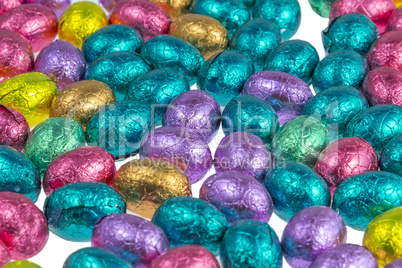 colorful chocolate easter eggs