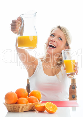 Frühstück mit Orangensaft