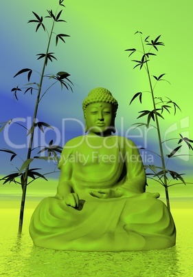 green meditation - 3d render