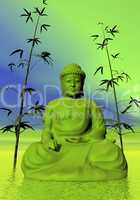 green meditation - 3d render