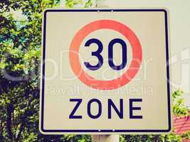 Retro look Speed limit sign