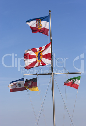 flags of german states close to baltic sea