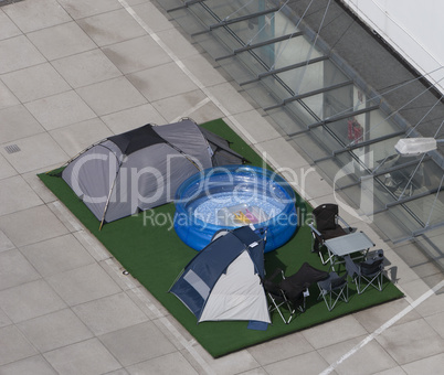 camping site on parking place