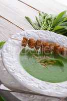 wild garlic soup with parmesan