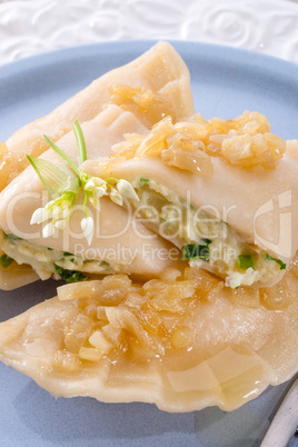 pierogi with wild garlic filling