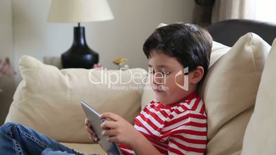 child using a touch screen tablet pc