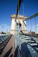 Chain Bridge over Danube river in Budapest