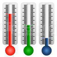 set of three thermometers