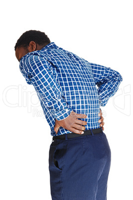 black man with backache.