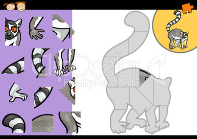 cartoon lemur jigsaw puzzle game