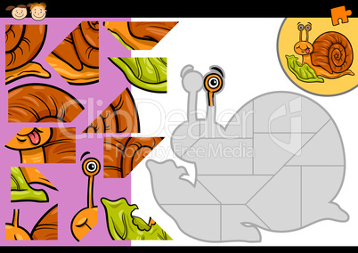 cartoon snail jigsaw puzzle game