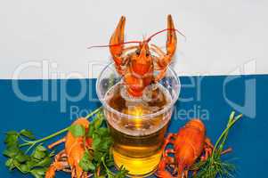 Boiled crayfish beer snack. ..