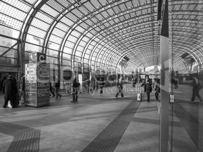 Black and white Torino Porta Susa station