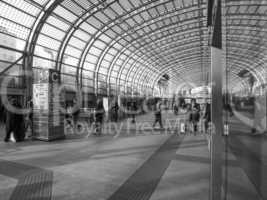 Black and white Torino Porta Susa station