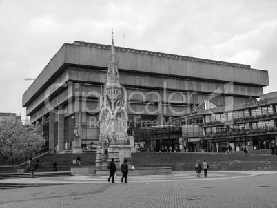 Black and white Birmingham Central Library