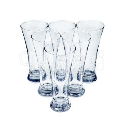 set of glasses on white background