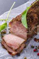 bacon with pepper honey crust
