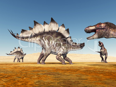 Stegosaurus und Tyrannosaurus Rex