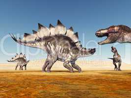Stegosaurus und Tyrannosaurus Rex