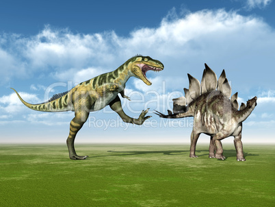 Bistahieversor und Stegosaurus