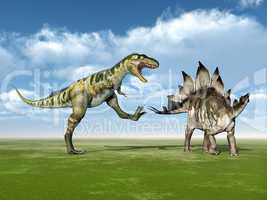 Bistahieversor und Stegosaurus