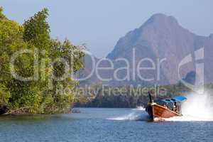 speedboat in the pang nga bay