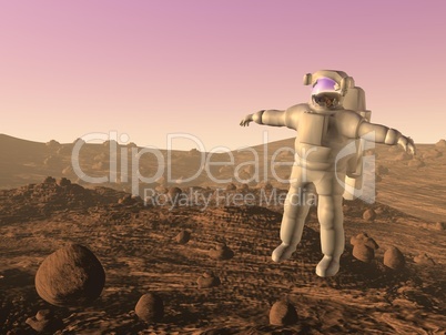 astronaut on mars - 3d render