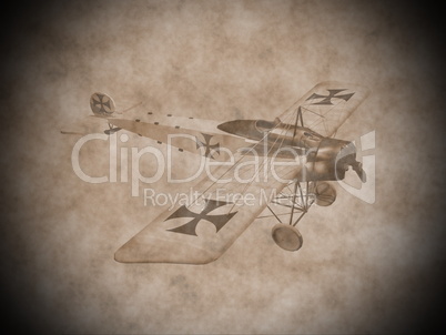 vintage aircraft - 3d render