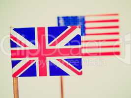 Retro look British and American flags