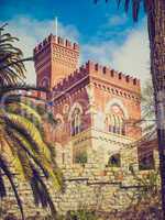 Retro look Albertis Castle in Genoa Italy